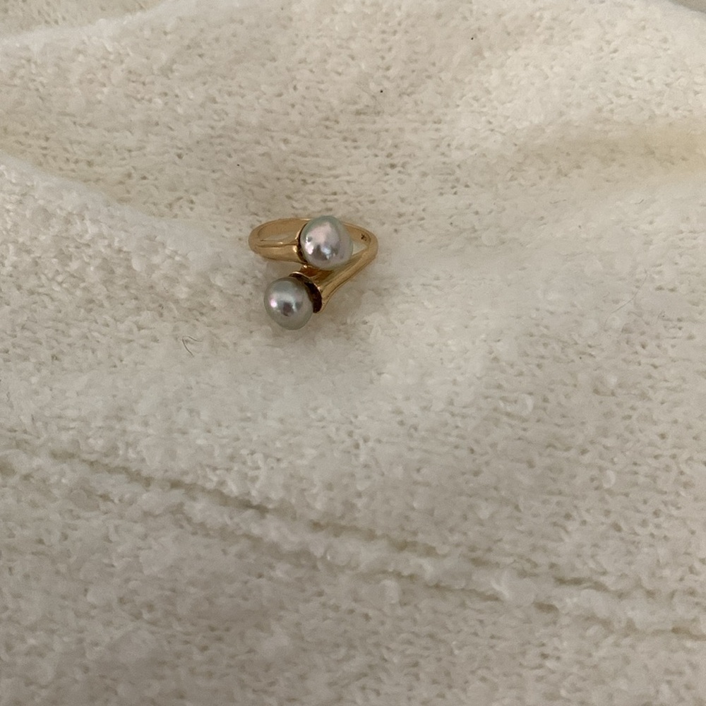 14kt gold Tihitian pearl ring sz 6 - Picture 4 of 6